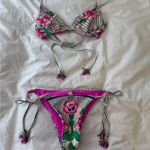 Maaji Floral Striped Bikini Set